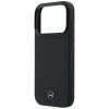 Etui Mercedes Leather Mesh with Bow Line MagSafe do iPhone 17 Pro czarny